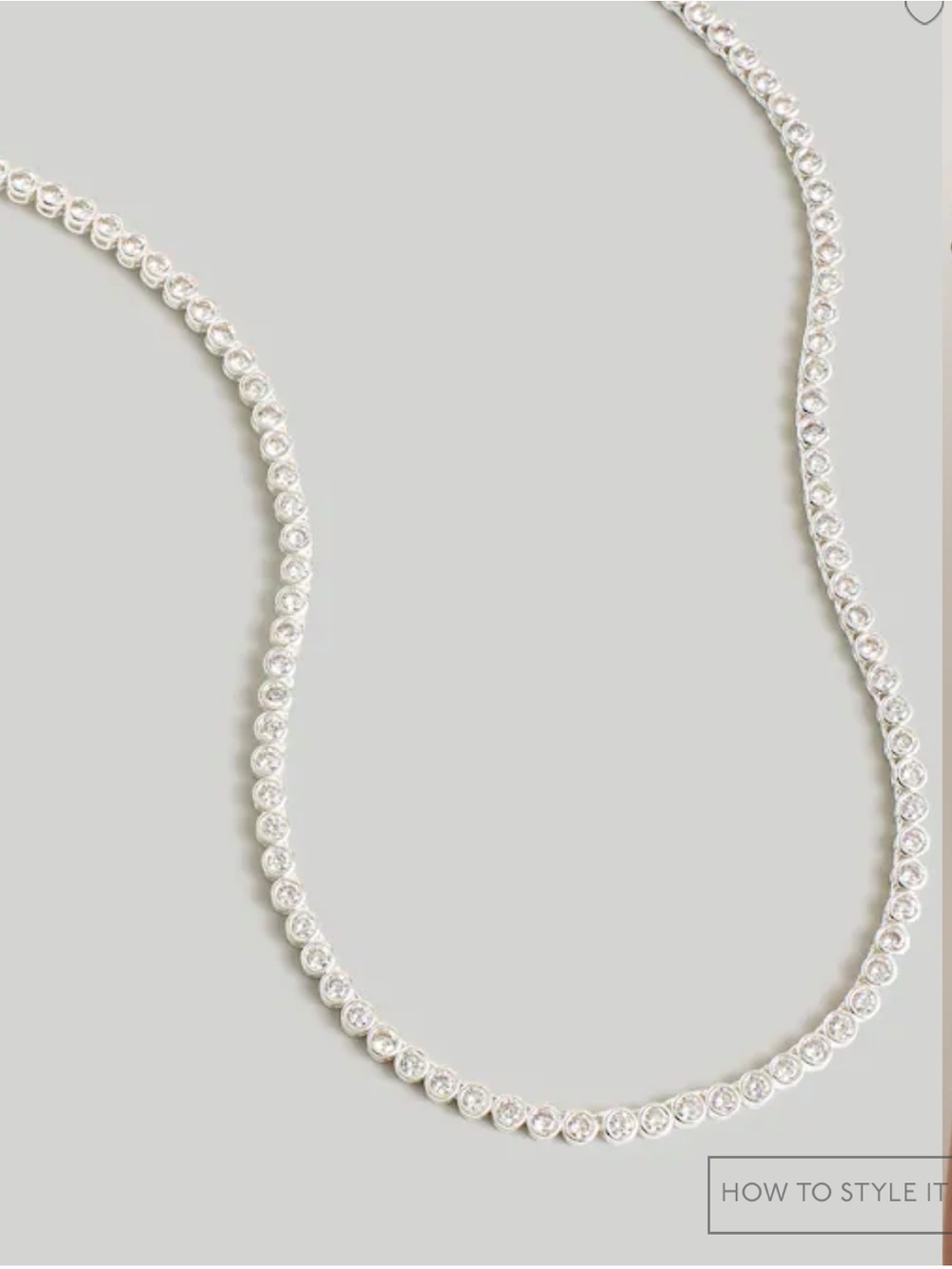 Madewell Silver Bezel-Set Crystal Tennis Necklace + Earrings